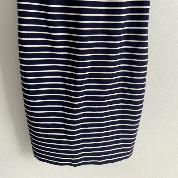 MICHAEL Kors  Coastal Navy White Striped Dress Leather Gold Buckles Small - Picture 11 of 15